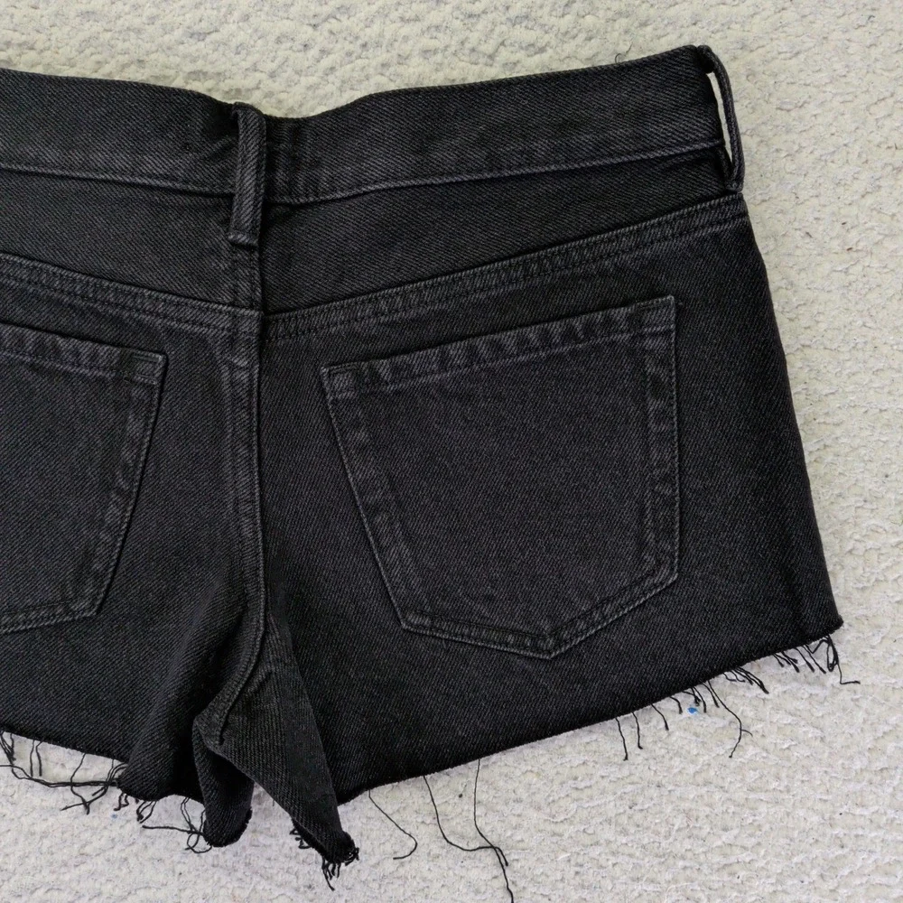PacSun Womens Low Rise Short Black Denim Cut Off Frayed Hem Size 26 829SP236551 - Picture 7 of 9